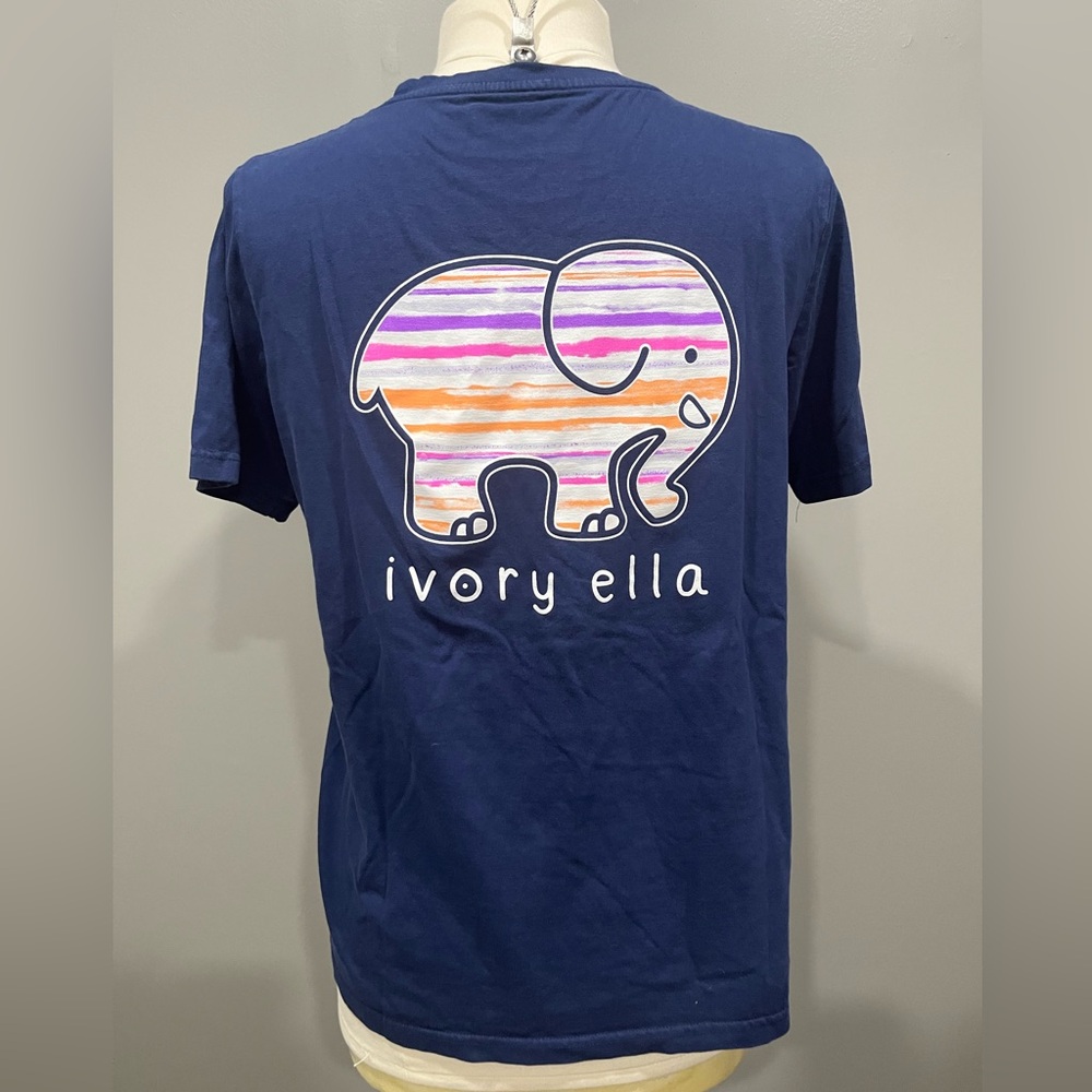 Ivory Ella‎ short sleeve tee in navy dark blue